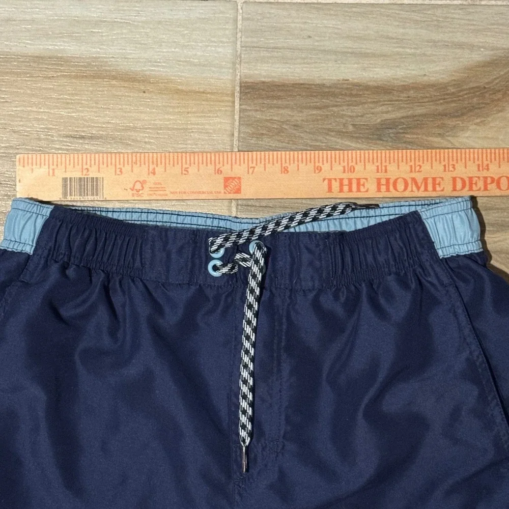Vintage Nike Swim Trunks Mens Small Navy Light Blue Blocked Volley Shorts Y2K